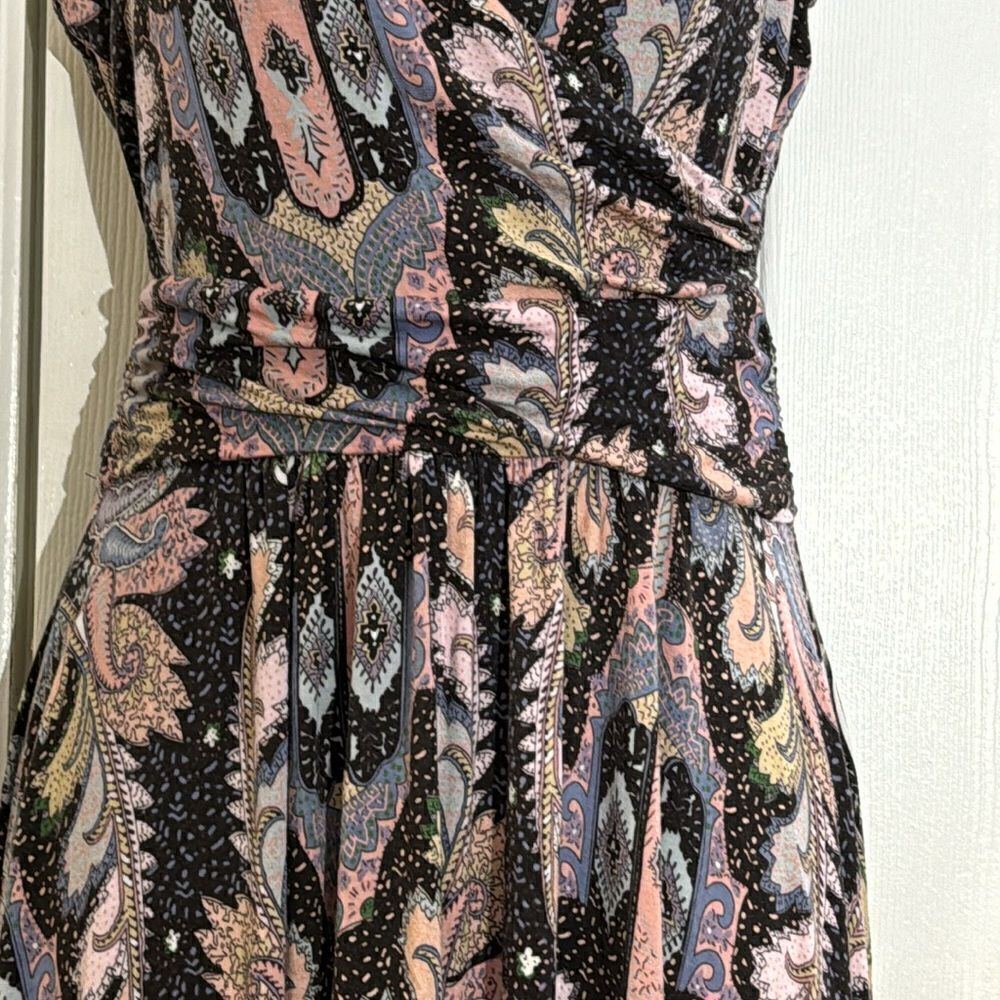 Maeve Anthropologie Leslie Paisley Wrap Top Midi‎ Dress Size S - Picture 6 of 15